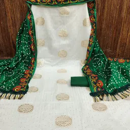 Leeza Store Embellished Unstitched Dress Material-picture-31