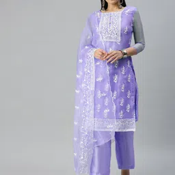 MANVAA Embroidered Organza Unstitched Dress Material-picture-28