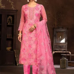 MANVAA Floral Embroidered Sequinned Unstitched Dress Material-picture-33