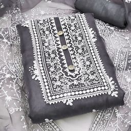 SHADOW & SAINING Floral Embroidered Unstitched Dress Material-picture-8