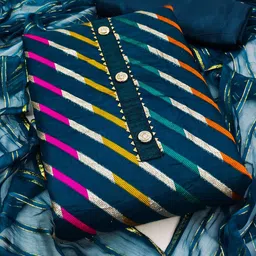 KALINI Striped Organza Unstitched Dress Material-picture-37