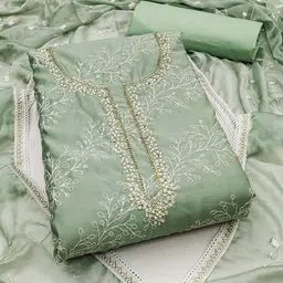 MANVAA Floral Embellished Unstitched Dress Material-image-22