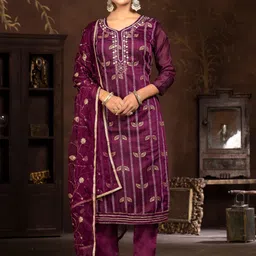 MANVAA Floral Printed Beads and Stones Unstitched Dress Material-picture-42