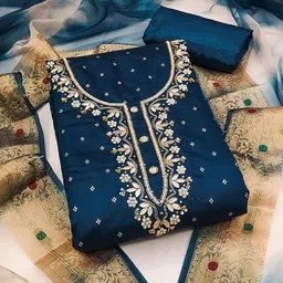 MANVAA Floral Embroidered Unstitched Dress Material-picture-32