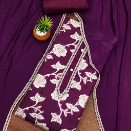 KALINI Floral Woven Design Unstitched Dress Material-picture-38