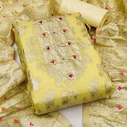 KALINI Woven Design Unstitched Dress Material-picture-29