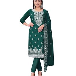 MANVAA Ethnic Motifs Embroidered Unstitched Dress Material-picture-11