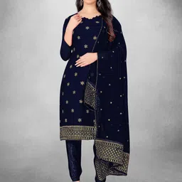 KALINI Ethnic Motifs Embroidered Unstitched Dress Material-picture-23
