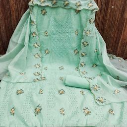 MANVAA Floral Embroidered Unstitched Dress Material-picture-11