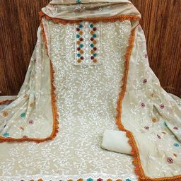 Panzora Floral Embroidered Unstitched Dress Material-picture-4