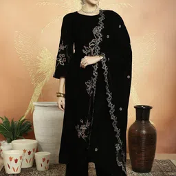 Stylee LIFESTYLE Embroidered Velvet Unstitched Dress Material-picture-29