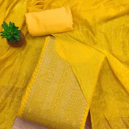 KALINI Embellished Art Silk Unstitched Dress Material-image-52