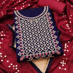 KALINI Ethnic Motifs Embroidered Unstitched Dress Material-picture-22