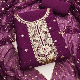 Panzora Embroidered Unstitched Dress Material-picture-22