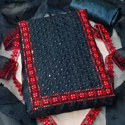 KALINI Embroidered Organza Unstitched Dress Material-picture-17
