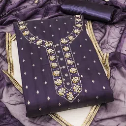 KIMISHA Embellished Unstitched Dress Material-picture-13