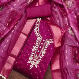 KIMISHA Embellished Unstitched Dress Material-picture-28