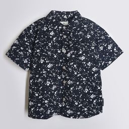 Cherry Crumble Kids Floral Printed Comfort Regular Fit Opaque Cotton Casual Shirt-picture-3