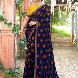 Anouk Ethnic Motifs Printed Saree-image-7