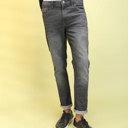 The Indian Garage Co Men Grey Slim Fit Low-Rise Low Distress Stretchable Jeans-picture-13
