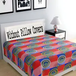 Supreme Home Collective Red& Blue Geometric Microfiber 144 TC Queen Bedsheet-image-42