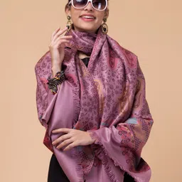 Tweedle Floral Woven Design Acrylic Wool Shawl-picture-19