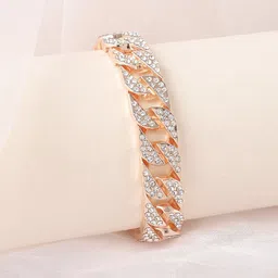 SOHI Women Gold-Toned & White Gold-Plated Wraparound Bracelet-image-60