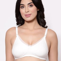 Inner Sense Off-White Solid Organic Cotton Antimicrobial Sustainable Laced Soft Nursing Bra AIMB003E-picture-15