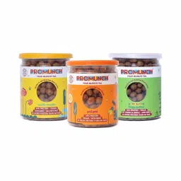 PROMUNCH Roasted Soya Snack | Vegan | High-Protein | Healthy | Gluten-Free | Pack of 3, Flavour: Noodle Masala, Tangy Pudina & Peri-Peri - 150G Each-image-94