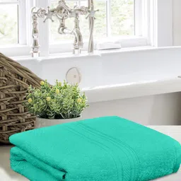 Home Fresh Green Solid Pure Cotton 500 GSM Bath Towel image 3