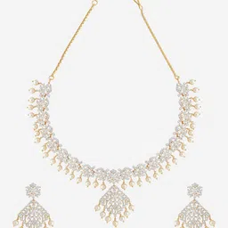 Kushal's Fashion Jewellery Gold-Plated Cubic Zirconia Studded Jewellery Set image 5