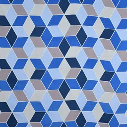 Supreme Home Collective Blue & Grey Geometric 144 TC Single Bedsheet image 3