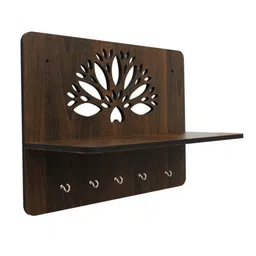 random Engineered Wood Floating Key Holder In Brown Colour image 4