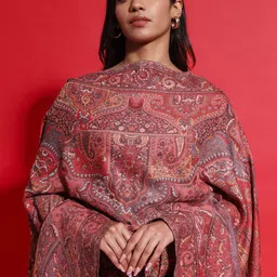 Zamour Ethnic motifs Woven Design Pure Wool Shawl image 2