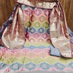 MANVAA Embellished Organza Unstitched Dress Material image 3