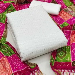 MANVAA Embellished Unstitched Dress Material image 2