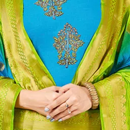 MANVAA Ethnic Motifs Embroidered Beaded Unstitched Dress Material image 3