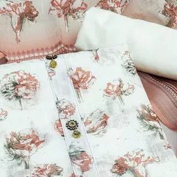 Peachmode Printed Linen Unstitched Dress Material image 2