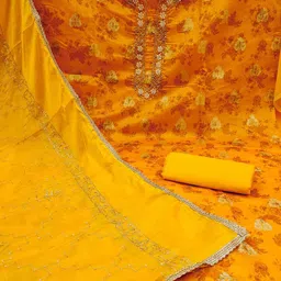 KIMISHA Embellished Unstitched Dress Material image 2