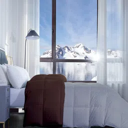 RAZZAI Grey & Coffee Brown Microfiber Mild Winter 300 GSM Reversible Double Bed Comforter image 5