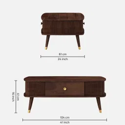 spacewood Kosmo Apollo Coffee Table In Sheesham Finish image 2