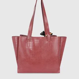 Bagsy Malone Animal Textured Structured Tote Bag with Bow Detail image 4