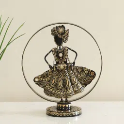 vedas Anushree Black & Gold Iron Showpiece image 1