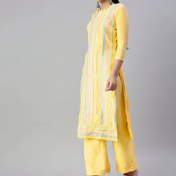 MANVAA Geometric Embroidered Gotta Patti Detailed Unstitched Dress Material image 3