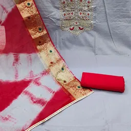 KALINI Embroidered Unstitched Dress Material image 5