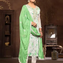 MANVAA Floral Printed Unstitched Dress Material image 5