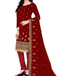 MANVAA Embroidered Unstitched Dress Material image 3