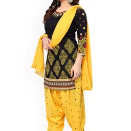 Salya Sila Ethnic Motifs Printed Unstitched Dress Material image 2