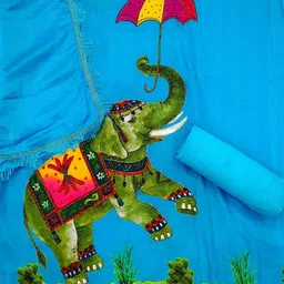 KALINI Graphic Printed Unstitched Dress Material image 3