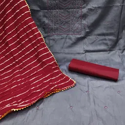 MANVAA Ethnic Motifs Embroidered Sequined Unstitched Dress Material image 3